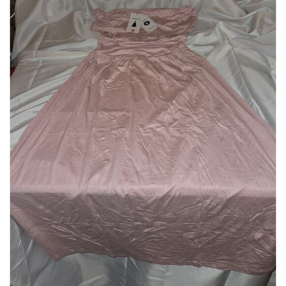 ZESICA Women's Off The Shoulder Light Pink Maxi Dress Sleeveless Casual Slim - Picture 2 of 3